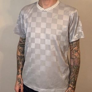 Supreme checkered soccer jersey silver/gray Medium